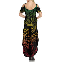 Filipino Sun Tribal Tattoo Summer Maxi Dress Philippines Inspired Barong Reggae Art LT9 - Polynesian Pride
