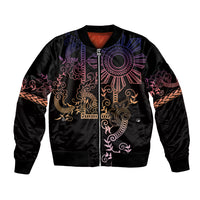 Filipino Sun Tribal Tattoo Bomber Jacket Philippines Inspired Barong Pink Art