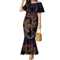 Filipino Sun Tribal Tattoo Mermaid Dress Philippines Inspired Barong Pink Art LT9 Women Pink - Polynesian Pride