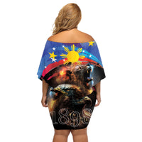 Philippines Lion and Eagle 1898 Off Shoulder Short Dress Pilipinas Maligayang Araw ng Kalayaan LT9 - Polynesian Pride
