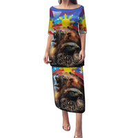 Philippines Lion and Eagle 1898 Puletasi Pilipinas Maligayang Araw ng Kalayaan LT9 Long Dress Black - Polynesian Pride