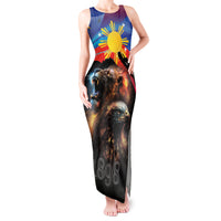 Philippines Lion and Eagle 1898 Tank Maxi Dress Pilipinas Maligayang Araw ng Kalayaan LT9 Women Black - Polynesian Pride