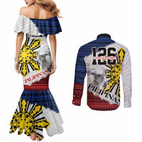 Philippines 126th Independence Day Couples Matching Mermaid Dress and Long Sleeve Button Shirt Pilipinas Hunyo 12 Maligayang Araw ng Kalayaan LT9 - Polynesian Pride