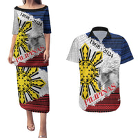 Philippines 126th Independence Day Couples Matching Puletasi and Hawaiian Shirt Pilipinas Hunyo 12 Maligayang Araw ng Kalayaan