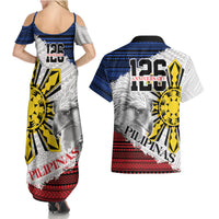 Philippines 126th Independence Day Couples Matching Summer Maxi Dress and Hawaiian Shirt Pilipinas Hunyo 12 Maligayang Araw ng Kalayaan