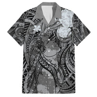 Pacific Beauty Girl Hawaiian Shirt Black Polyneisan Tribal Vintage Motif LT9 Black - Polynesian Pride