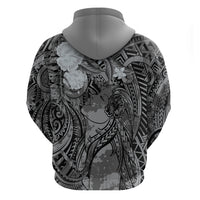 Pacific Beauty Girl Hoodie Black Polyneisan Tribal Vintage Motif LT9 - Polynesian Pride
