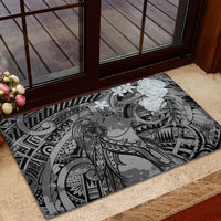 Pacific Beauty Girl Rubber Doormat Black Polyneisan Tribal Vintage Motif LT9 - Polynesian Pride