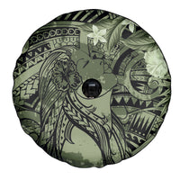 Pacific Beauty Girl Spare Tire Cover Green Polyneisan Tribal Vintage Motif LT9 - Polynesian Pride
