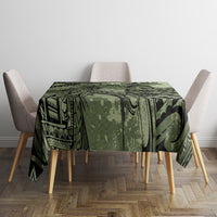 Pacific Beauty Girl Tablecloth Green Polyneisan Tribal Vintage Motif LT9 - Polynesian Pride