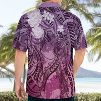 Pacific Beauty Girl Hawaiian Shirt Pink Polyneisan Tribal Vintage Motif LT9 - Polynesian Pride