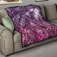 Pacific Beauty Girl Quilt Pink Polyneisan Tribal Vintage Motif LT9 - Polynesian Pride