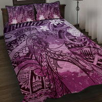 Pacific Beauty Girl Quilt Bed Set Pink Polyneisan Tribal Vintage Motif