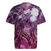 Pacific Beauty Girl Rugby Jersey Pink Polyneisan Tribal Vintage Motif