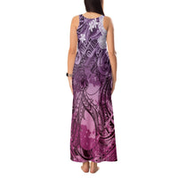 Pacific Beauty Girl Tank Maxi Dress Pink Polyneisan Tribal Vintage Motif LT9 - Polynesian Pride