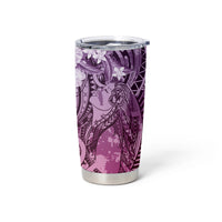 Pacific Beauty Girl Tumbler Cup Pink Polyneisan Tribal Vintage Motif