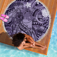 Pacific Beauty Girl Beach Blanket Violet Polyneisan Tribal Vintage Motif
