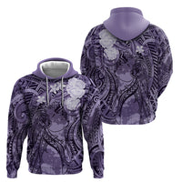 Pacific Beauty Girl Hoodie Violet Polyneisan Tribal Vintage Motif LT9 - Polynesian Pride