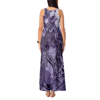 Pacific Beauty Girl Tank Maxi Dress Violet Polyneisan Tribal Vintage Motif LT9 - Polynesian Pride
