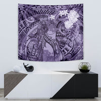 Pacific Beauty Girl Tapestry Violet Polyneisan Tribal Vintage Motif LT9 - Polynesian Pride