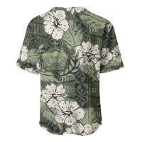 Tongan Kupesi Ngatu Hibiscus Vintage Motif Baseball Jersey