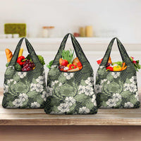 Tongan Kupesi Ngatu Hibiscus Vintage Motif Grocery Bag