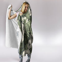 Tongan Kupesi Ngatu Hibiscus Vintage Motif Hooded Blanket