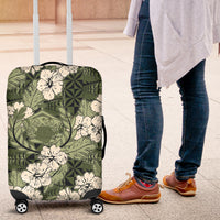 Tongan Kupesi Ngatu Hibiscus Vintage Motif Luggage Cover LT9 Green - Polynesian Pride