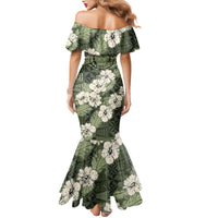 Tongan Kupesi Ngatu Hibiscus Vintage Motif Mermaid Dress LT9 - Polynesian Pride