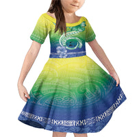 Malpampa Vanuatu Family Matching Mermaid Dress and Hawaiian Shirt Hibiscus Sand Drawing with Pacific Pattern