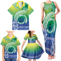 Malpampa Vanuatu Family Matching Tank Maxi Dress and Hawaiian Shirt Hibiscus Sand Drawing with Pacific Pattern
