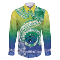 Malpampa Vanuatu Family Matching Tank Maxi Dress and Hawaiian Shirt Hibiscus Sand Drawing with Pacific Pattern