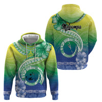 Malpampa Vanuatu Hoodie Hibiscus Sand Drawing with Pacific Pattern LT9 - Polynesian Pride