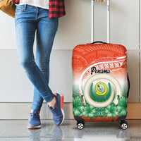 Penama Vanuatu Luggage Cover Hibiscus Sand Drawing with Pacific Pattern LT9 - Polynesian Pride