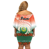 Penama Vanuatu Off Shoulder Short Dress Hibiscus Sand Drawing with Pacific Pattern LT9 - Polynesian Pride