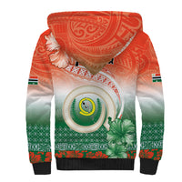 Penama Vanuatu Sherpa Hoodie Hibiscus Sand Drawing with Pacific Pattern