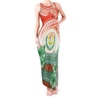 Penama Vanuatu Tank Maxi Dress Hibiscus Sand Drawing with Pacific Pattern LT9 Women Red Art - Polynesian Pride