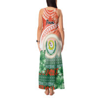 Penama Vanuatu Tank Maxi Dress Hibiscus Sand Drawing with Pacific Pattern LT9 - Polynesian Pride