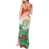 Penama Vanuatu Tank Maxi Dress Hibiscus Sand Drawing with Pacific Pattern LT9 - Polynesian Pride