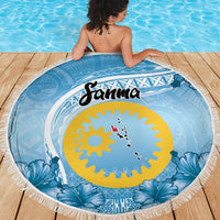 Sanma Vanuatu Beach Blanket Hibiscus Sand Drawing with Pacific Pattern