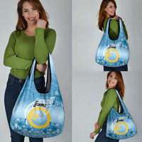 Sanma Vanuatu Grocery Bag Hibiscus Sand Drawing with Pacific Pattern