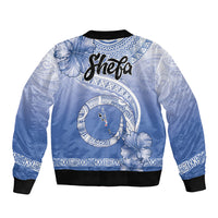 Shefa Vanuatu Bomber Jacket Hibiscus Sand Drawing with Pacific Pattern