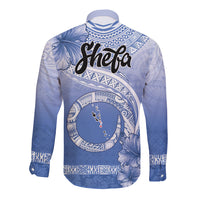 Shefa Vanuatu Long Sleeve Button Shirt Hibiscus Sand Drawing with Pacific Pattern LT9 - Polynesian Pride