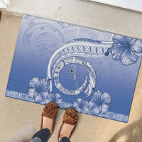 Shefa Vanuatu Rubber Doormat Hibiscus Sand Drawing with Pacific Pattern