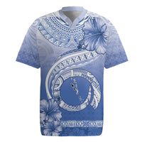 Shefa Vanuatu Rugby Jersey Hibiscus Sand Drawing with Pacific Pattern LT9 Blue Art - Polynesian Pride