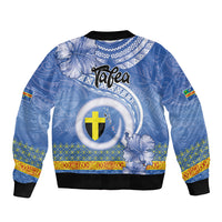 Tafea Vanuatu Bomber Jacket Hibiscus Sand Drawing with Pacific Pattern