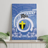 Tafea Vanuatu Canvas Wall Art Hibiscus Sand Drawing with Pacific Pattern