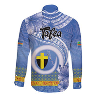 Tafea Vanuatu Long Sleeve Button Shirt Hibiscus Sand Drawing with Pacific Pattern LT9 - Polynesian Pride