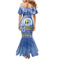 Tafea Vanuatu Mermaid Dress Hibiscus Sand Drawing with Pacific Pattern LT9 - Polynesian Pride