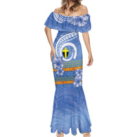 Tafea Vanuatu Mermaid Dress Hibiscus Sand Drawing with Pacific Pattern LT9 - Polynesian Pride